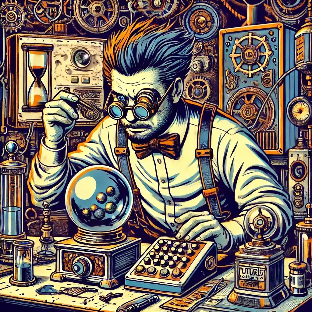 Mad scientist in lab